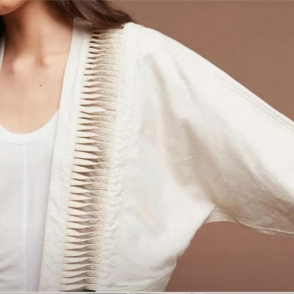 Anthropologie Hei Hei Ladder Linen Cut Out Jacket Size M/L - Picture 3 of 16